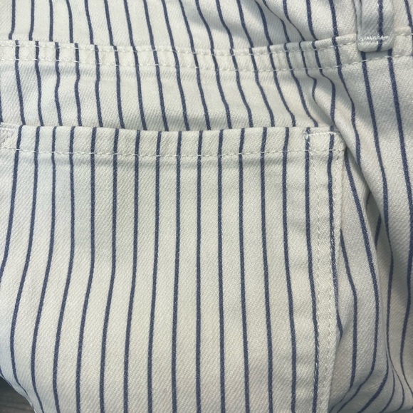 Frame Blue/White Striped Le Crop Mini Boot Pants Az 25 - Picture 5 of 7